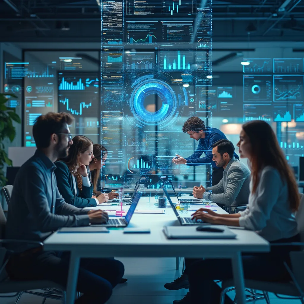 Équipe FinanceIA travaillant sur des solutions IA
